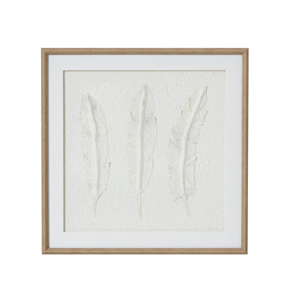Solli White Feathers Framed Canvas Wall Art