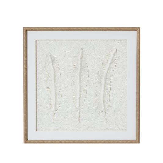 Solli White Feathers Framed Canvas Wall Art
