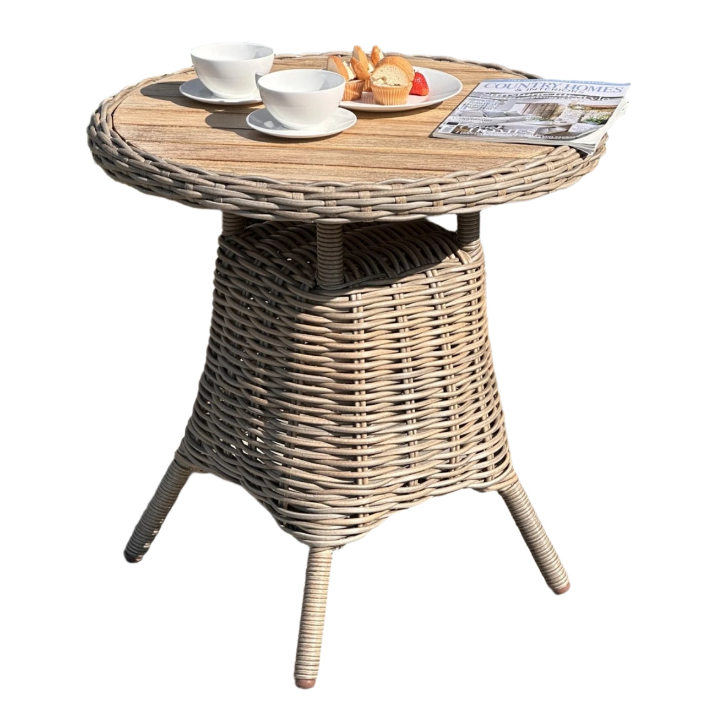 Amalfi Outdoor Bistro Table With Wood Top