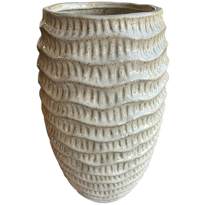 Pallida Ridged Tall Vase