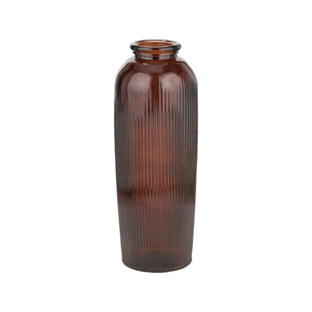 Recycled Glass Ribbed Vase Tall