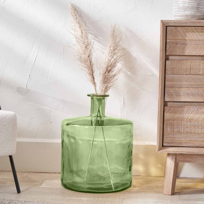 Recycled Glass Forest Green Bottle Vase