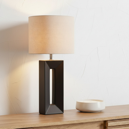 Block Ceramic Black Tall Table Lamp