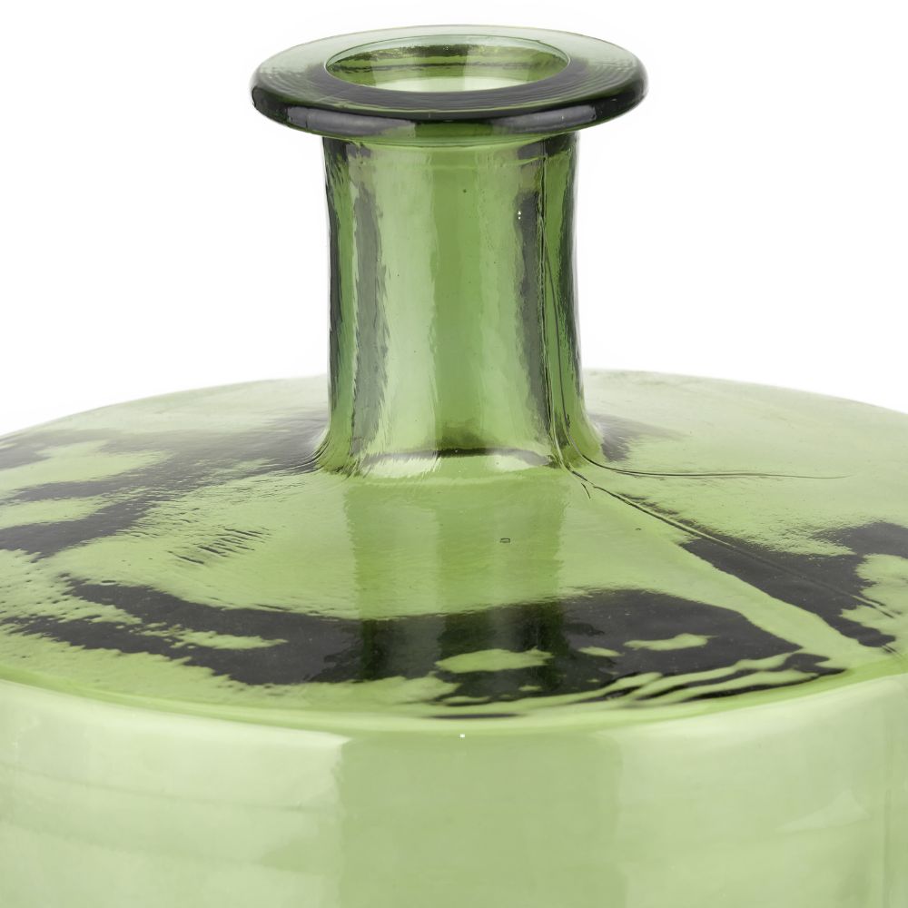 Recycled Glass Forest Green Bottle Vase