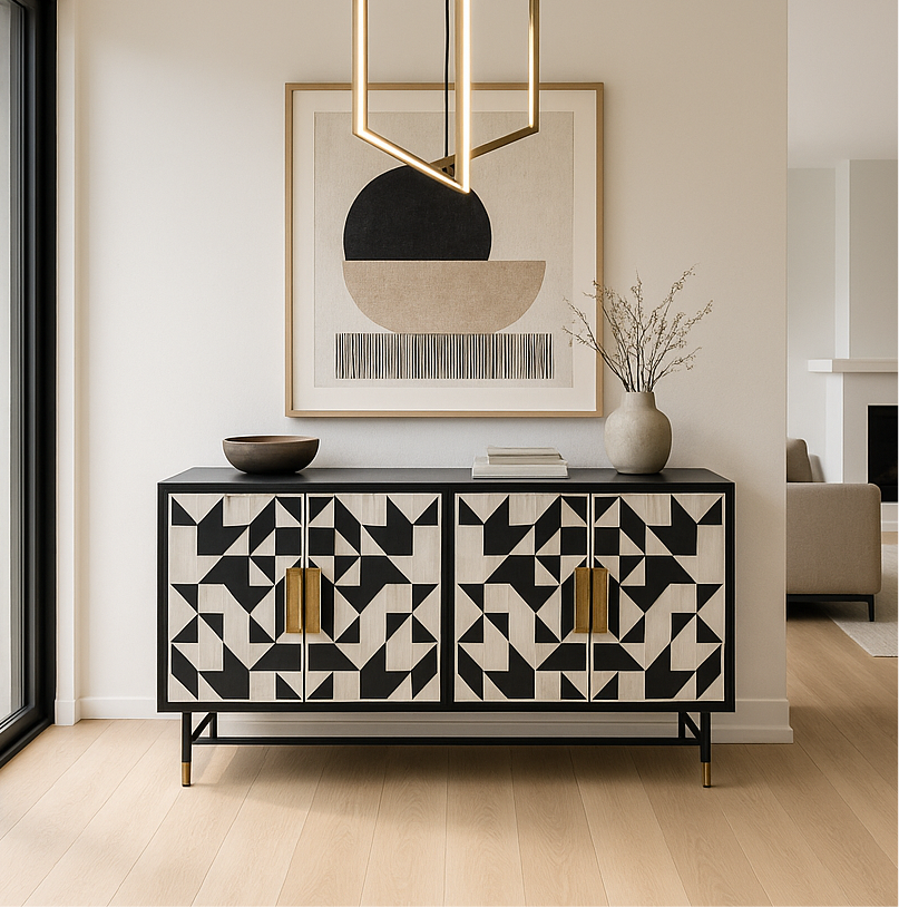 Wolseley Bone Inlay Four Door Buffet Sideboard