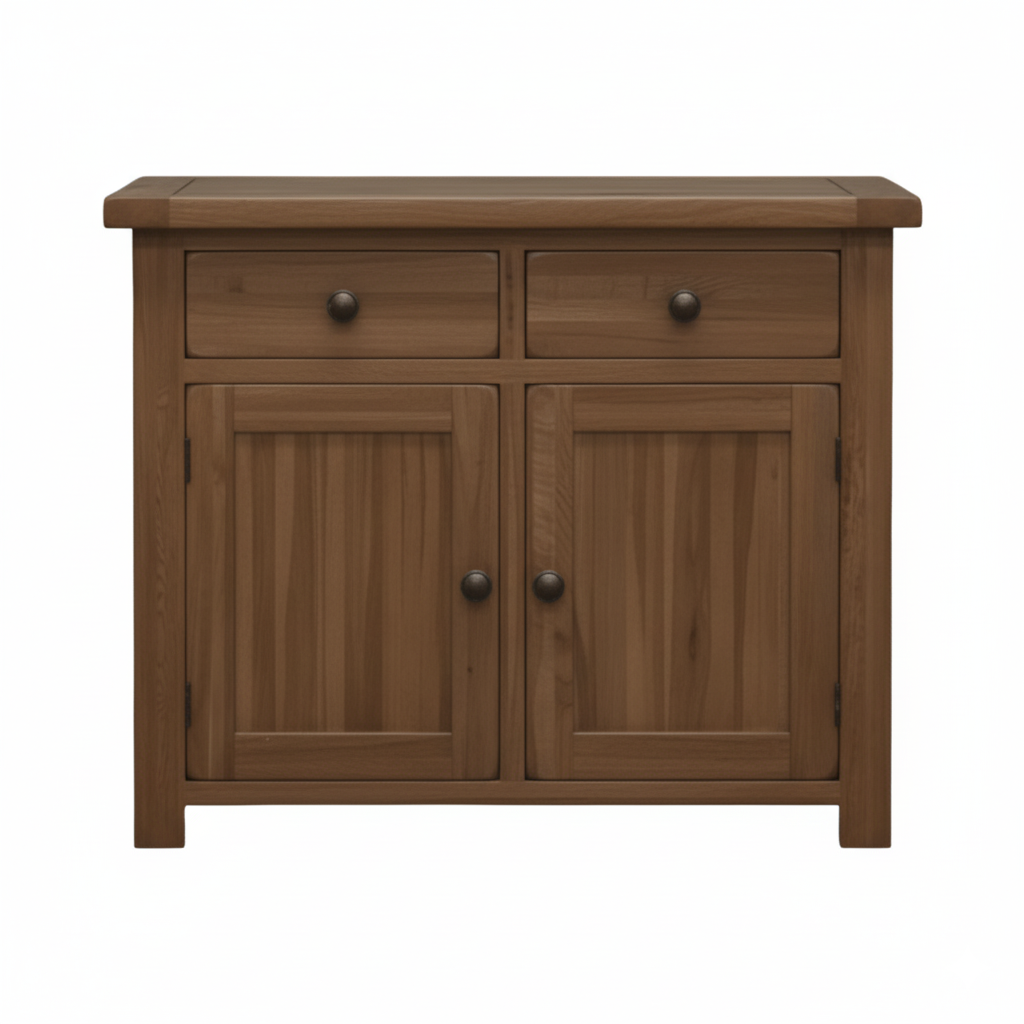 Rustic Solid Oak Small Sideboard