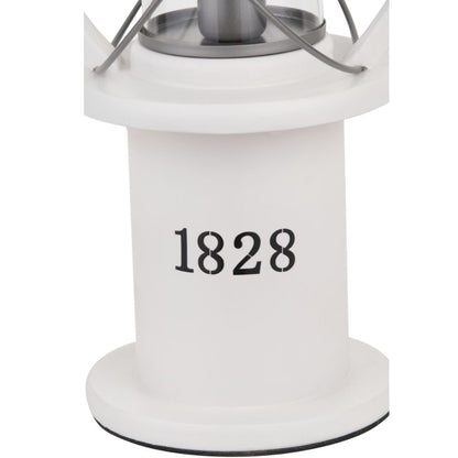 Gibson Pine Wood White Lantern Table Lamp