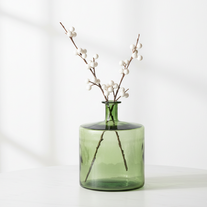 Recycled Glass Forest Green Bottle Vase