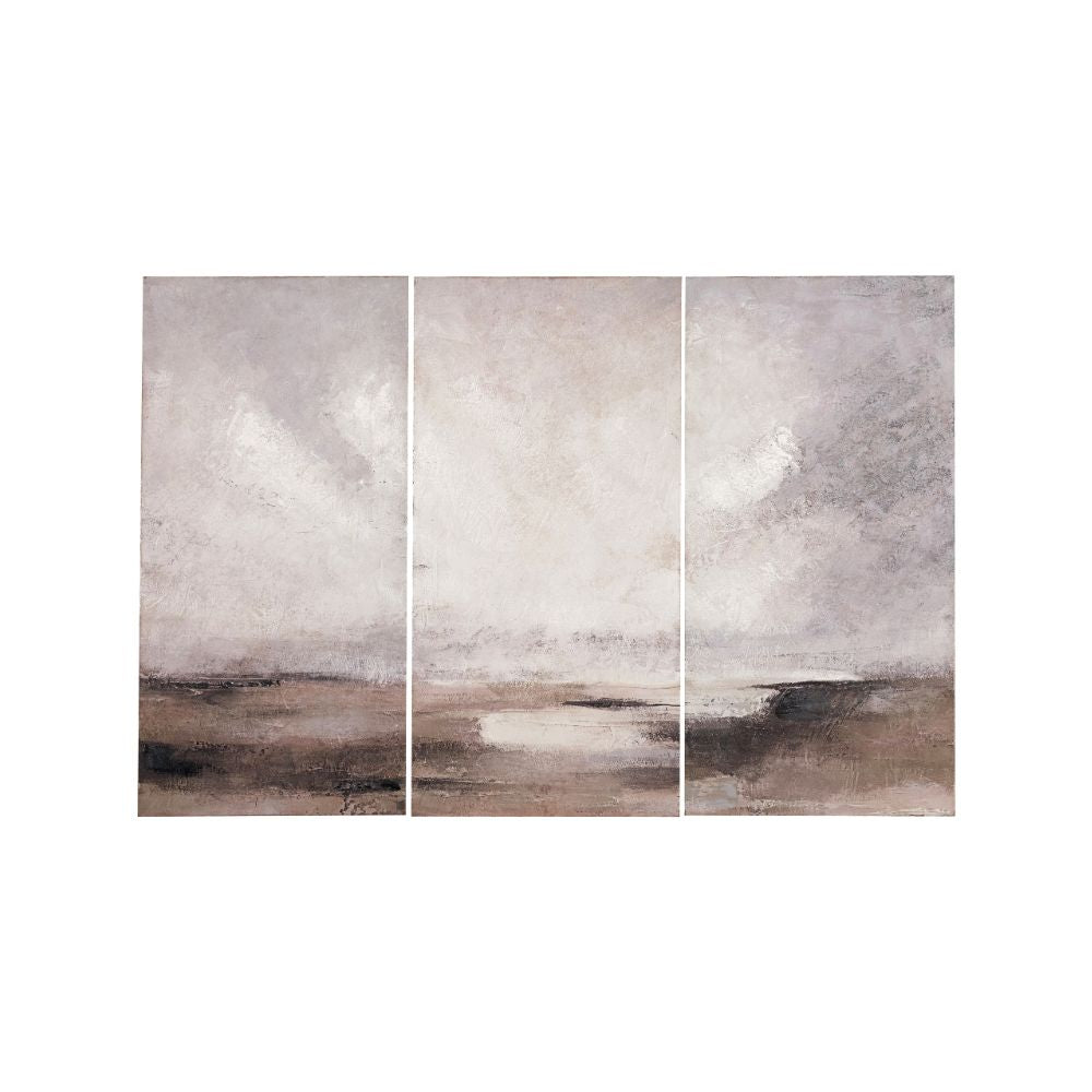Canvases Grey and Neutrals Abstract Landscape (Set of 3)