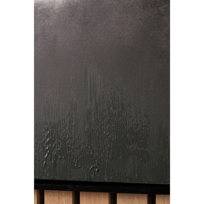 Square Canvas Monochrome Abstract with Black Frame