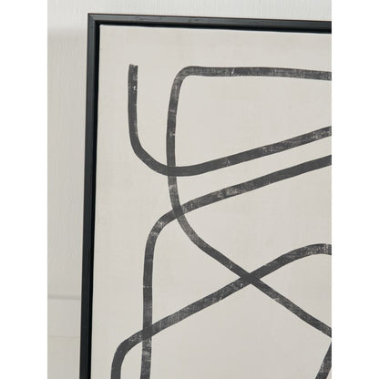 Canvases Black Squiggle Print with Black Frames (Set of 2)