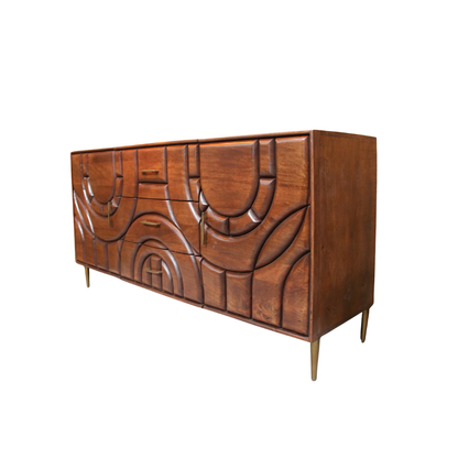 Aranya Solid Wood 2 Door 3 Drawer Sideboard