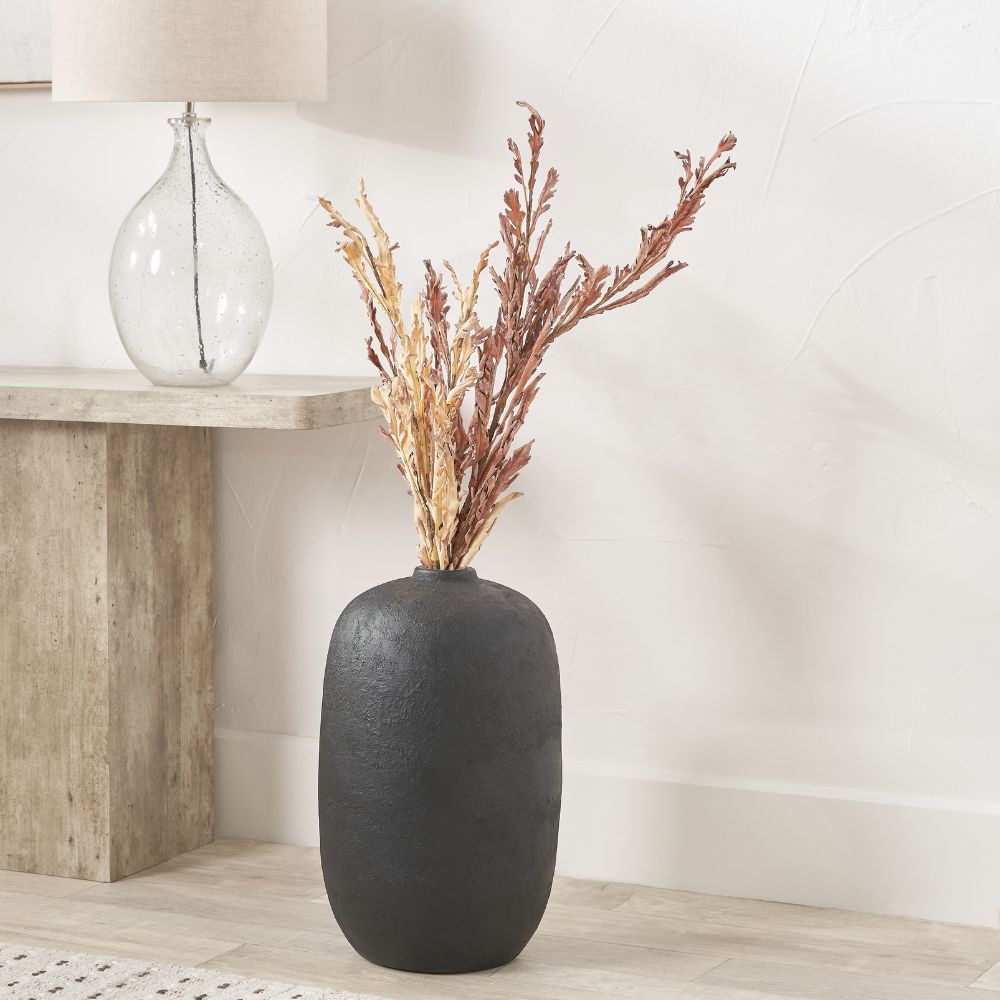 Fibrestone Black Decorative Tall Vase