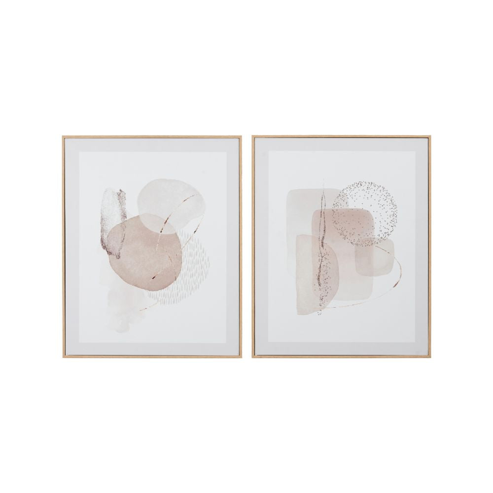 Canvases Natural Abstract with Natural Frame (Set of 2)