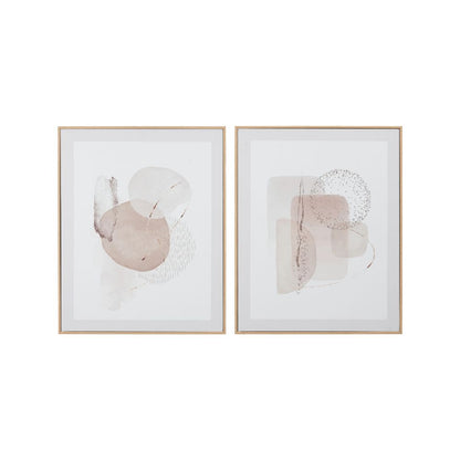 Canvases Natural Abstract with Natural Frame (Set of 2)