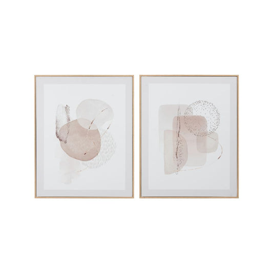 Canvases Natural Abstract with Natural Frame (Set of 2)