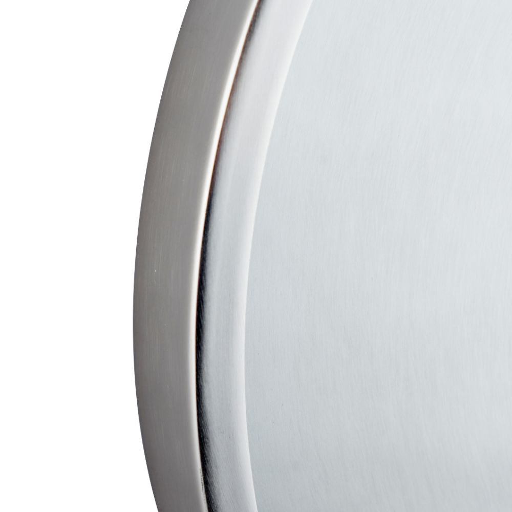 Metal Brushed Silver Round Wall Clock