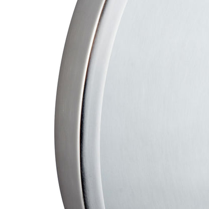 Metal Brushed Silver Round Wall Clock