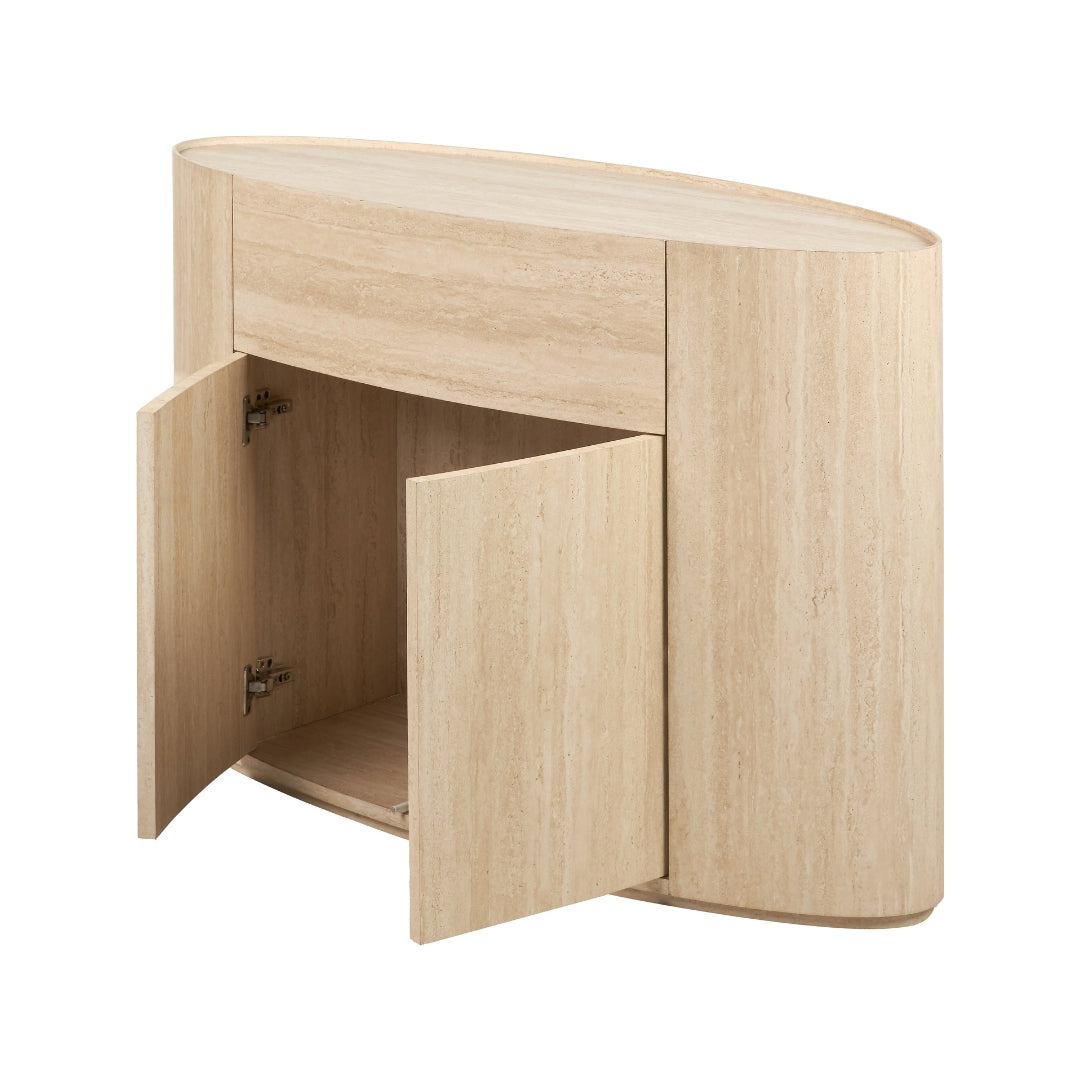 Tivoli Travertine Effect Veneer 1 Drawer 2 Door Sideboard
