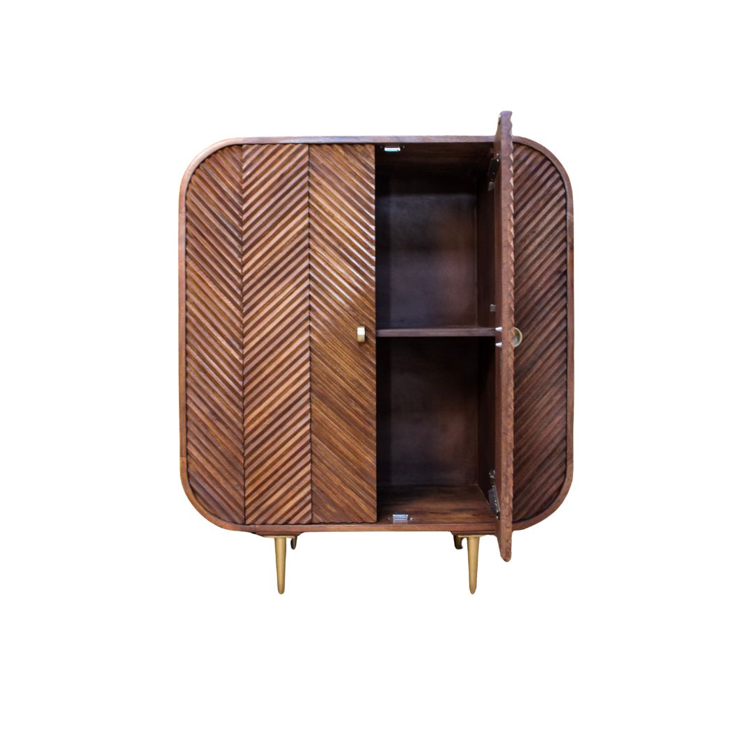 Aranya Solid Wood 2 Door Chip Sideboard