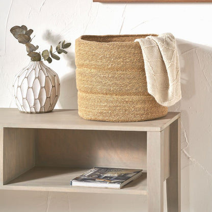 Seagrass Natural Ribbed Basket
