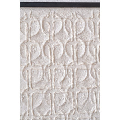 Natural Paper Circular Pattern Design with Black Frames (Set of 2)
