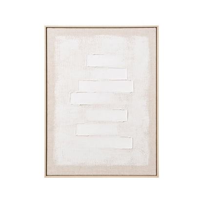 Textured Canvas White and Natural with Natural Frame
