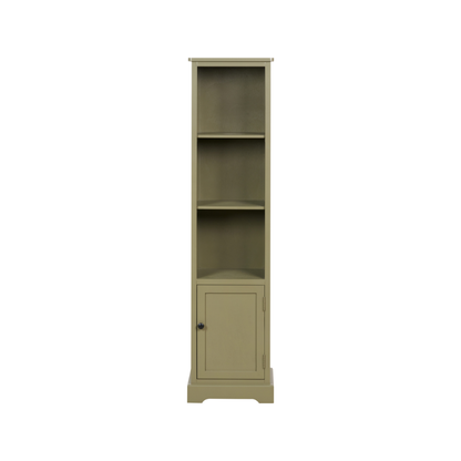 Croft Linen Pine Wood Slim 1 Door 3 Shelf Unit