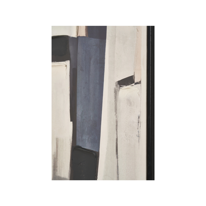 Monochrome Abstract People Canvas with Black Frame