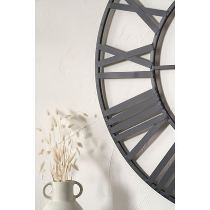 Metal Black Large Round Wall Clock