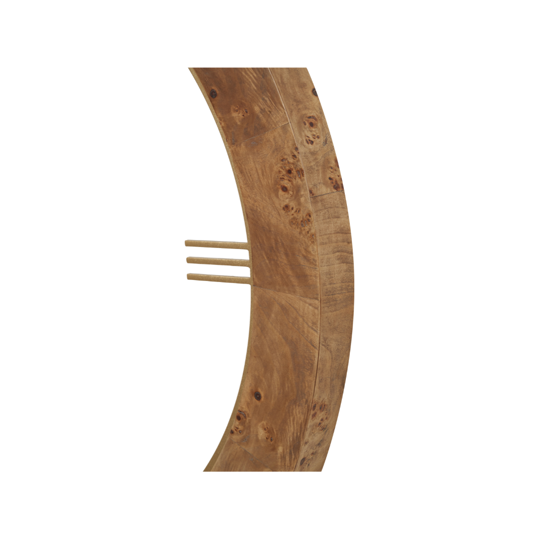 Newborough Burr Wood Effect Round Wall Clock