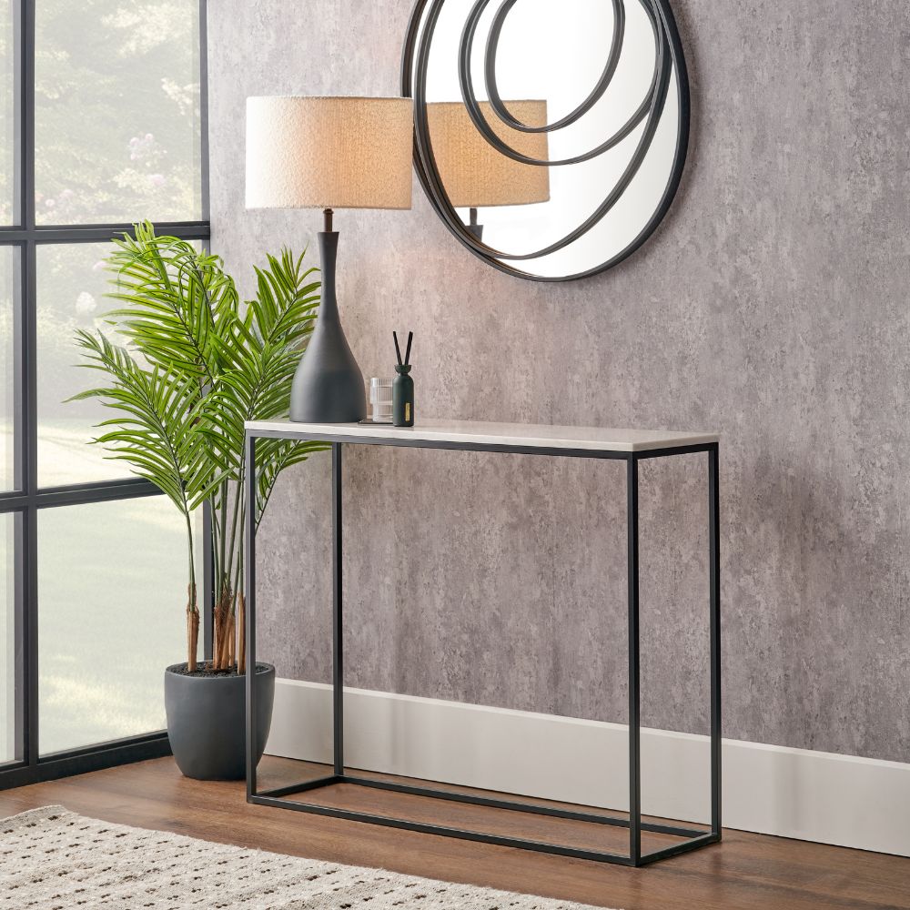Kalani White Marble Console Table