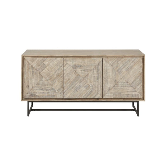 Marca Sand Wash Acacia Wood 3 Door Sideboard