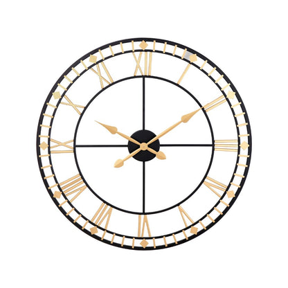 Metal Antique Bronze and Gold Round Large Wall Clock