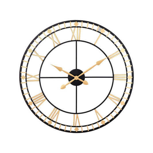 Metal Antique Bronze and Gold Round Large Wall Clock