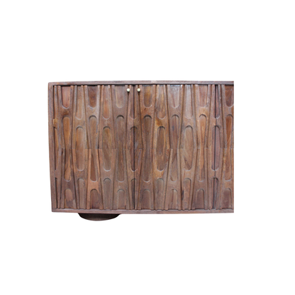 Aranya Solid Wood 4 Door Retro Carved Sideboard