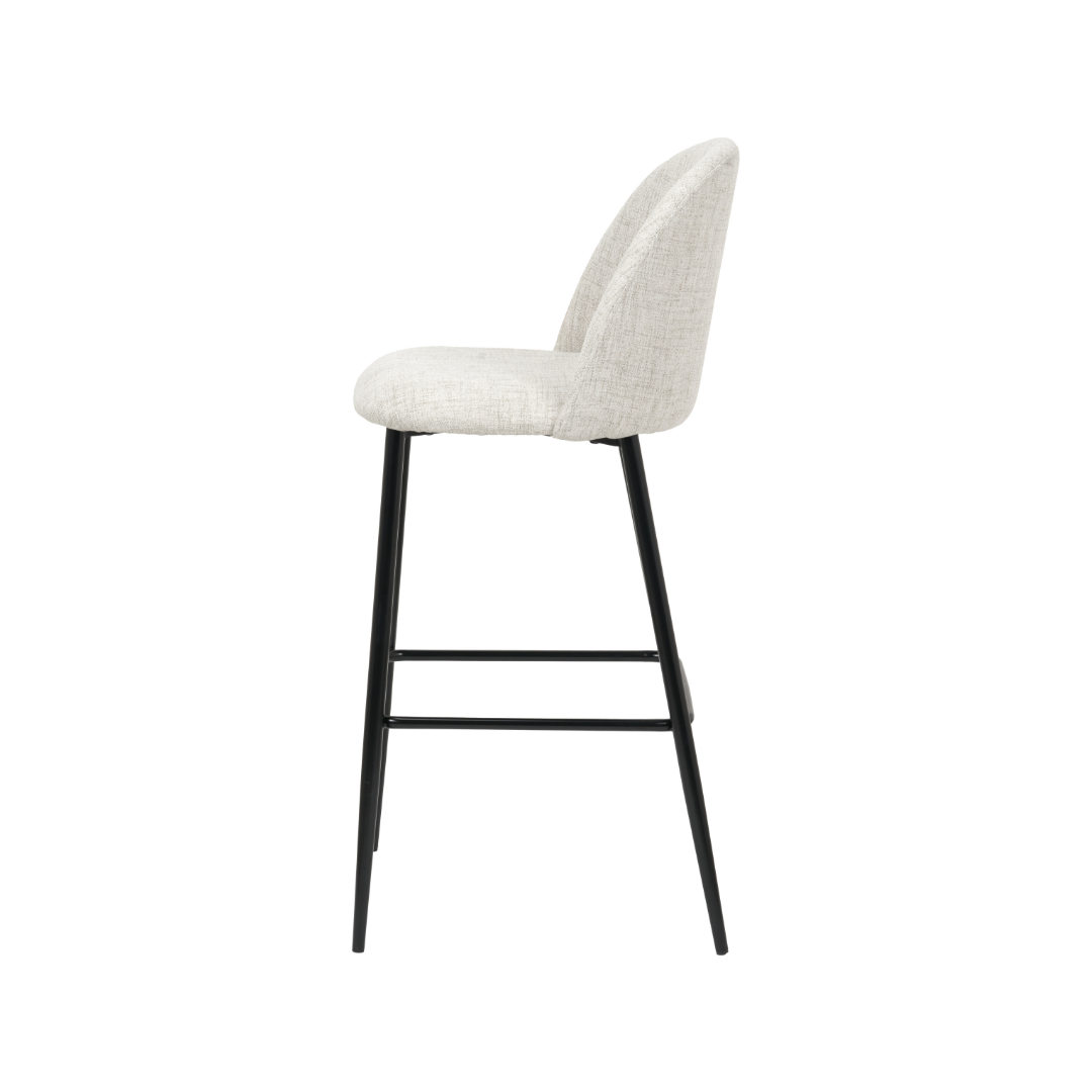 Turi Pebble Black Metal Bar Stool