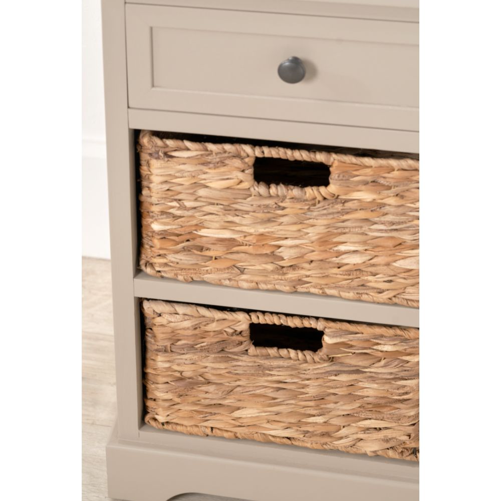 Devonshire Pine Wood 1 Drawer 2 Basket Unit