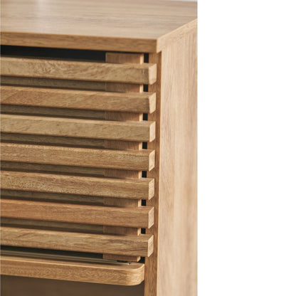 Larvik Natural Eucalyptus Wood 2 Door 2 Shelf Unit