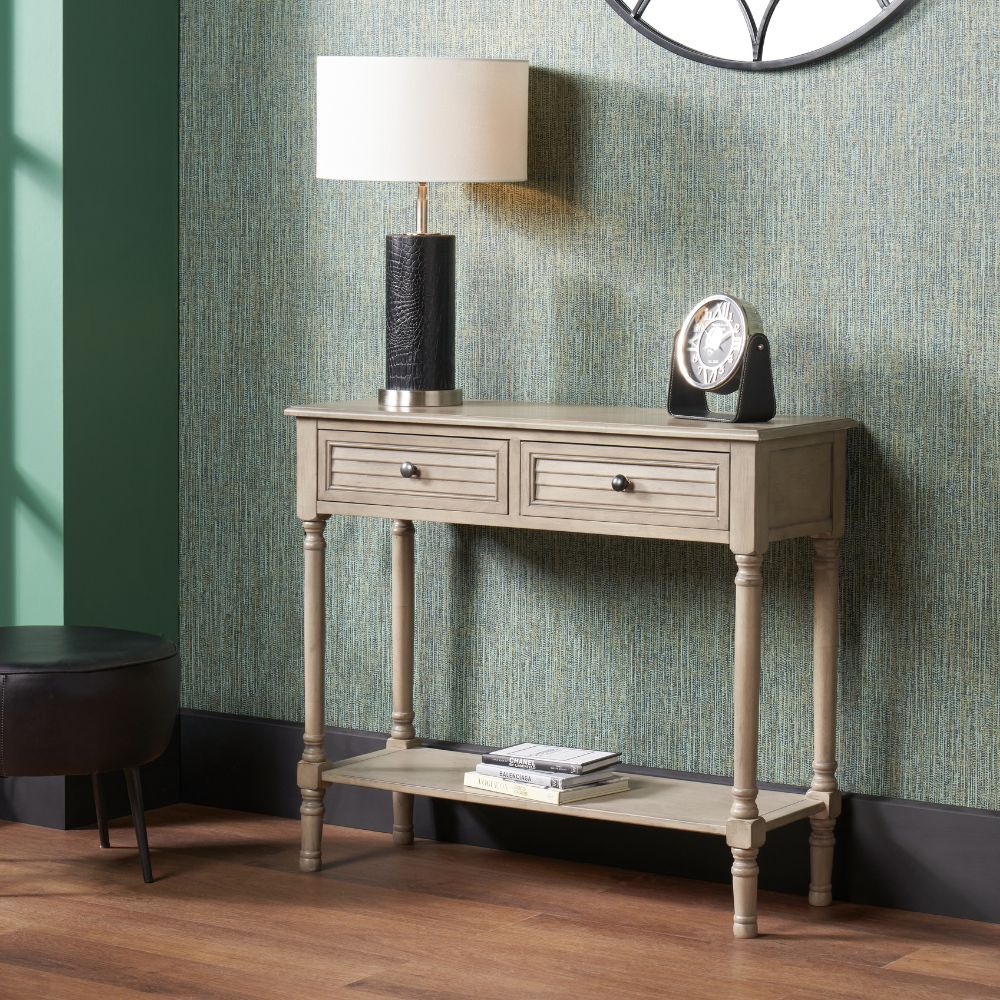 Ashwell Taupe Pine Wood Console Table