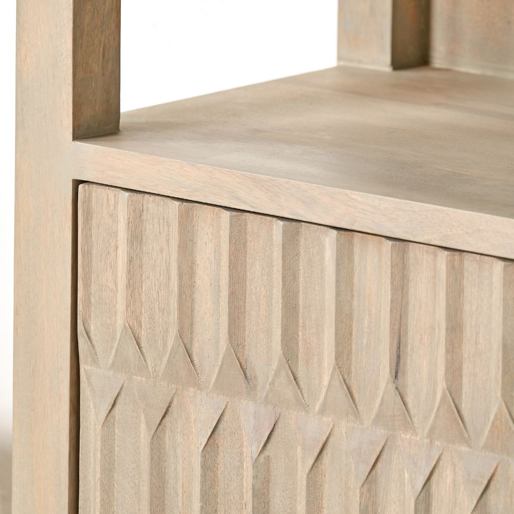 Khao Mango Wood 2 Door 6 Niche Shelf Unit
