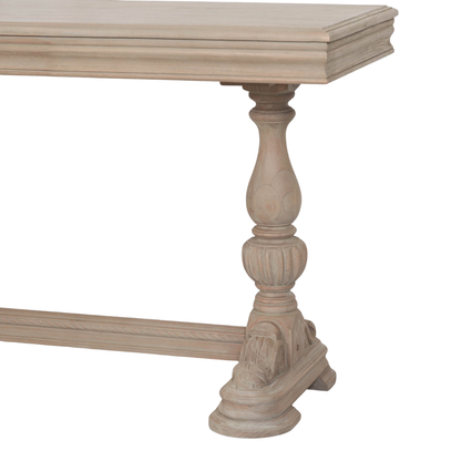 Arbouré Rustic White Cedar Console Table with Carved Drawer