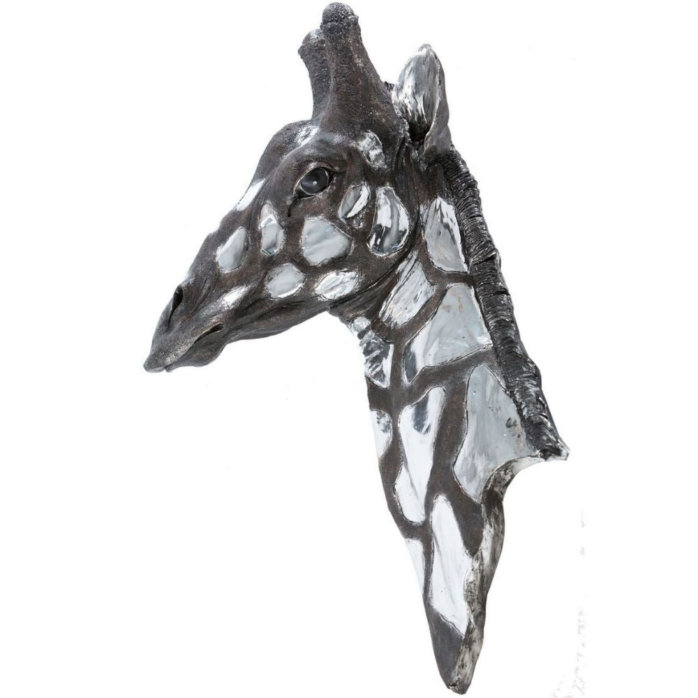 Dappled Silver Giraffe Head Wall Plaque Wall Art