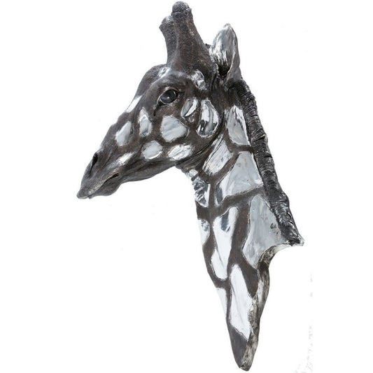 Dappled Silver Giraffe Head Wall Plaque Wall Art