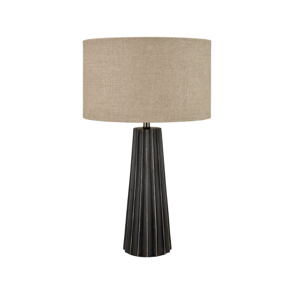 Draydon Mango Wood Textured Cone Table Lamp