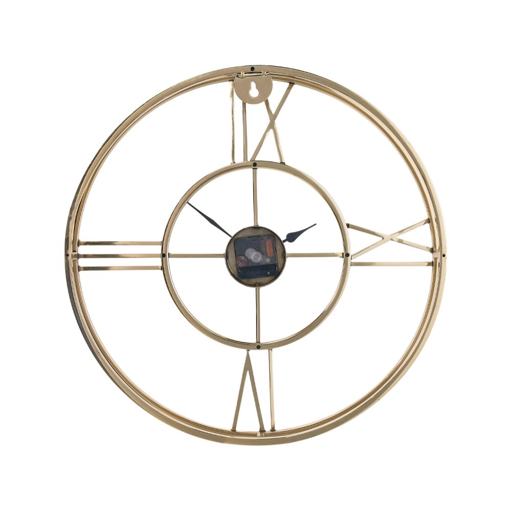Metal Double Framed Gold Round Wall Clock