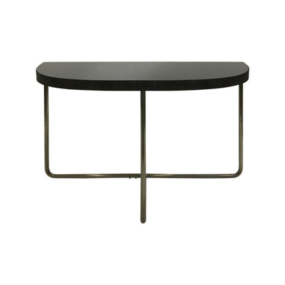 Knightsbridge Half Moon with Black Tinted Glass Console Table