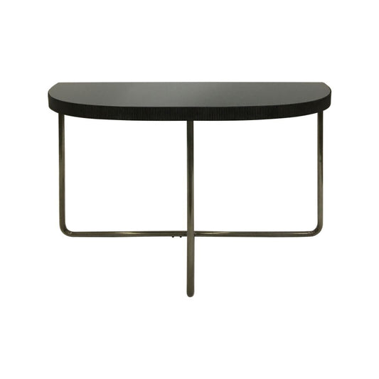 Knightsbridge Half Moon with Black Tinted Glass Console Table