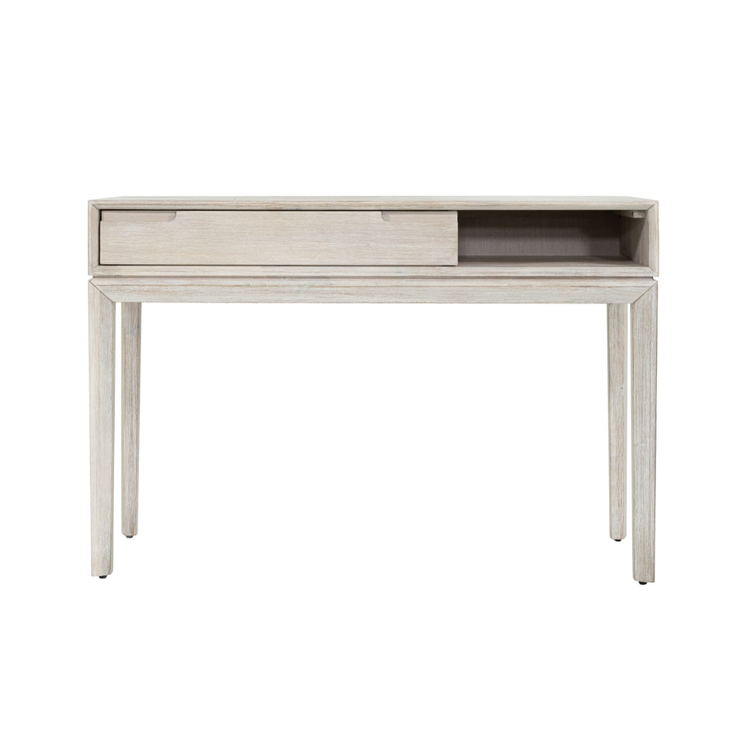 Gio White Sand Acacia Wood 1 Drawer Console Table