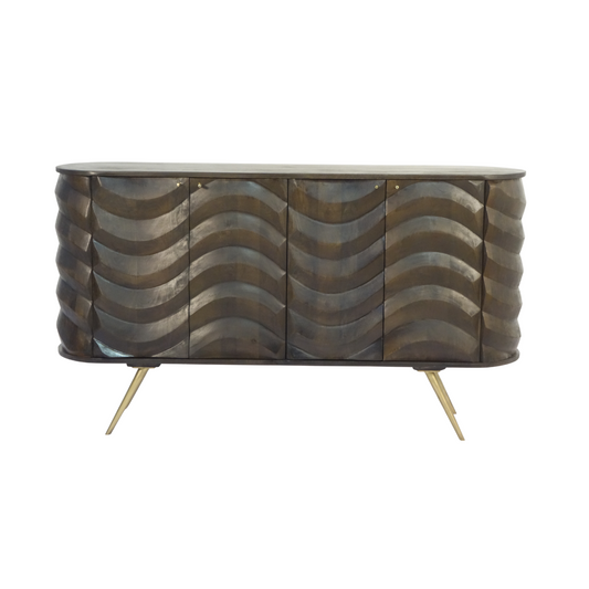 Aranya Solid Wood 4 Door Lehar Sideboard